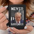Never Surrender Trump Shot 2024 American Flag Men Coffee Mug Unique Gifts