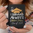 I Survived My Wife's Master's Degree Masters Graduation 2024 Coffee Mug Funny Gifts