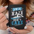 Swim Hair Don't Care Swimming Love Swimmer Quote Coffee Mug Unique Gifts