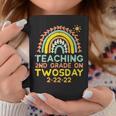 Teaching 2Nd Grade Twosday 2-22-22 Rainbow 2S Teacher Women Coffee Mug Unique Gifts