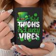 Thick Thighs Lucky Vibes St Patrick's Day Girls Coffee Mug Funny Gifts