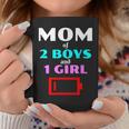 Tired Mom Of 2 Boys And 1 Girl Mother Sons Daughters Coffee Mug Unique Gifts