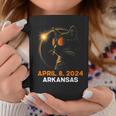 Total Solar Eclipse 2024 Arkansas Cat Lover Wearing Glasses Coffee Mug Personalized Gifts