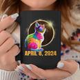 Total Solar Eclipse Cat Glasses April 8 2024 Novelty Coffee Mug Personalized Gifts