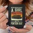 Never Underestimate A Girl With A Pontoon Boat Captain Coffee Mug Funny Gifts