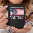 Never Underestimate A Woman With A Dd 214-Patriotic Usa Flag Coffee Mug Unique Gifts
