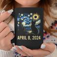 Van Gogh Starry Night Cat Total Solar Eclipse April 8 2024 Coffee Mug Unique Gifts