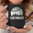 Vintage Cincinnati Skyline City Baseball Met At Gameday Coffee Mug Unique Gifts