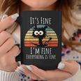 Vintage It's Fine I'm Fine Everything Is Fine Cat Father Coffee Mug Personalized Gifts