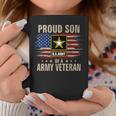Vintage Proud Son Of A Army Veteran With American Flag Coffee Mug Unique Gifts