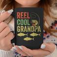 Vintage Reel Cool Grandpa Father's Day Grandfather Fishing Coffee Mug Personalized Gifts