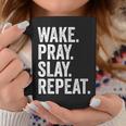 Wake Pray Slay Repeat Prayer Motivation Coffee Mug Funny Gifts