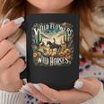 Wild Flowers Wild Horses Retro Southern Sunset Cowgirl Coffee Mug Funny Gifts