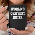 World's Okayest Skier Quote Coffee Mug Unique Gifts