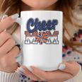 Cheer Mom Navy Orange Leopard Letters Cheer Pom Poms Coffee Mug Unique Gifts