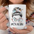 Cna Life Messy Hair Woman Bun Healthcare Worker Coffee Mug Personalized Gifts