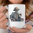 Cowboy Skeleton Drinking Whiskey Western Outlaw Skull Saloon Coffee Mug Unique Gifts