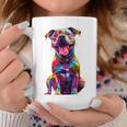 Cute Rainbow Pitbull Mom Dog Lover Pit Bull Owner Women's Coffee Mug Funny Gifts