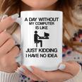 A Day Without My Computer Internet Addict Coffee Mug Funny Gifts