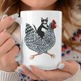 Cat Riding Chicken Tuxedo Cat On A Chicken Lover Coffee Mug Funny Gifts