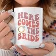 Groovy Boho Here Comes Bride Ring Engaged Mrs Bachelorette Coffee Mug Unique Gifts