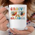 Groovy Grandma 70S Vibe Bday Colors Groovy Peace Sign Coffee Mug Unique Gifts
