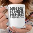 Groovy Last Day Of School 2024 Graduation Autographs Sign My Coffee Mug Unique Gifts
