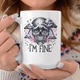 I'm Fine Skull Rainbow Coffee Mug Funny Gifts