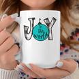 Joy To The World Black White Teal Buffalo Plaid Christmas Coffee Mug Unique Gifts