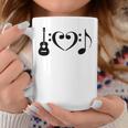 I Love Music Using Acoustic Guitar Bass Clefs Note Coffee Mug Unique Gifts