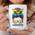 Messy Bun Proud Sister Gay Pride Support Lgbt Ally Family Coffee Mug Unique Gifts