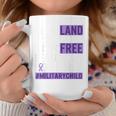 Military Child Month Purple Up Land Of The Free Daddy Brave Coffee Mug Funny Gifts