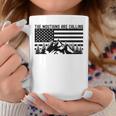 The Mountains Are Calling Trees American Flag Hiking Coffee Mug Unique Gifts
