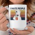 Odio A La Gente Bull Terrier Odio Retrointage Taza de café Regalos divertidos