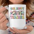 One Hoppy Teacher Bunny Easter Day Groovy Retro Boy Girl Coffee Mug Funny Gifts