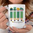 One Lucky Teacher Retro Pencils St Patrick's Day Shamrocks Coffee Mug Funny Gifts