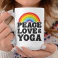 Peace Love & Yoga Regenbogen Hippie Retro Yoga Tassen Lustige Geschenke