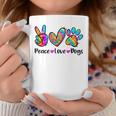 Peace Love Dogs Tie Dye Dog Paw Dog Mom Cute Mother's Day Coffee Mug Unique Gifts