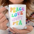 Peace Love Pta Retro Parent Teacher Association Groovy Back Coffee Mug Unique Gifts