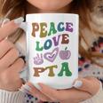 Peace Love Pta Retro Parent Teacher Association Groovy Coffee Mug Unique Gifts