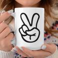 Peace Sign Fingers Peace Sign Hand Coffee Mug Unique Gifts