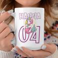 Personalisiertes Einhorn-Geburtstagsshirt Hanna 04, Weiß mit Name & Zahl Tassen Lustige Geschenke