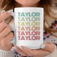 Retro First Name Taylor Girl Boy Personalized Groovy Youth Coffee Mug Personalized Gifts