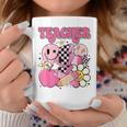 Retro Groovy Hippie Smile Face Teacher Back To School Coffee Mug Funny Gifts