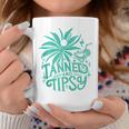 Retro Tanned And Tipsy Beach Summer Vacation Coffee Mug Funny Gifts