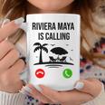 Riviera Maya Está Llamando Un Divertido Recuerdo De Vacaciones De Verano Taza de café Regalos divertidos