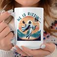 He Is Rizzin Basketball Jesus Retro Easter Christian Coffee Mug Unique Gifts
