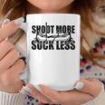 Shoot More Suck Less Hunting Lovers Hunter Dad Husband Coffee Mug Funny Gifts