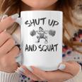 Shut Up And Squat Vintage Leg Day Coffee Mug Unique Gifts