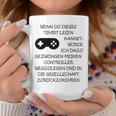 In Society Gezwung Gamer Tassen Lustige Geschenke